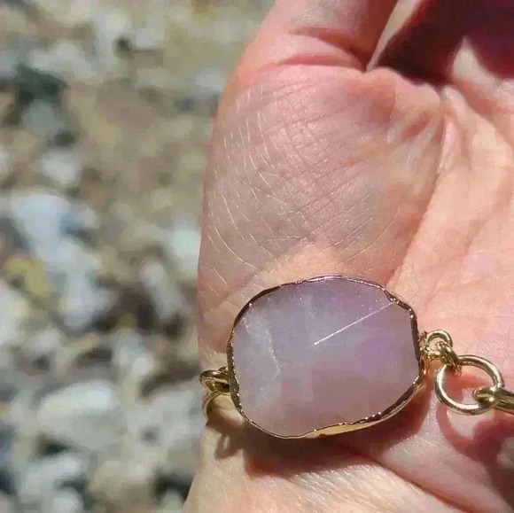 Rose quartz Gold-toned small size bracelet - Picture 13 of 14